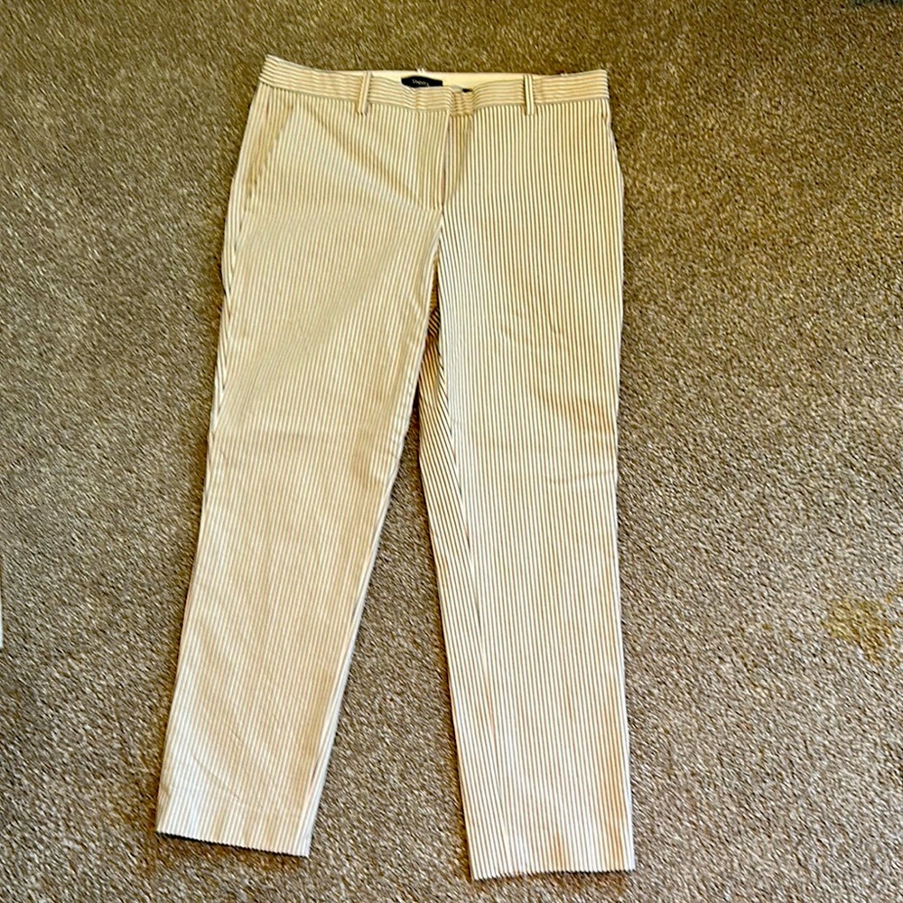 Women’s Theory Cream Striped Pants